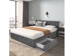 Lit avec rangement 180x200 cm coloris gris