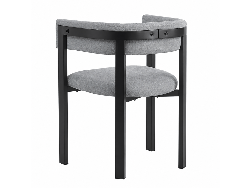  Lot de 6 chaises de salle à manger,61x50x76 cm,style moderne,chenille,gris  - Conforama D