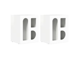 Table de chevet - cabinet de chevet - table de nuit elst 2 pc blanc brillant 40 x 35 x 50 cm