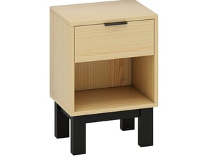 Table de chevet 35x26x50 cm coloris chêne avec tiroir et niche ouverte