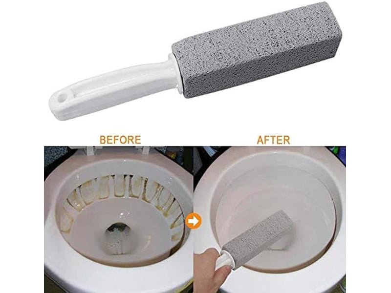  1 brosse de nettoyage en pierre ponce, pierre de nettoyage en pierre ponce avec manche, brosse de nettoyage pour toilettes, peut éliminer les taches XLH-ZLS-007156MF - Conforama B