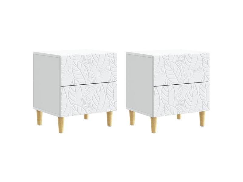  Table de chevet - cabinet de chevet - table de nuit 2 pc blanc 43 x 34,5 x 48 cm bois d'ingénierie  - Conforama A