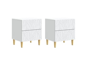 Table de chevet - cabinet de chevet - table de nuit 2 pc blanc 43 x 34,5 x 48 cm bois d'ingénierie