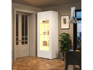 Vitrine coloris blanc 3 étagère(s) <strong>KORFEE</strong> <strong></strong> - 43.35 cmx70 cm