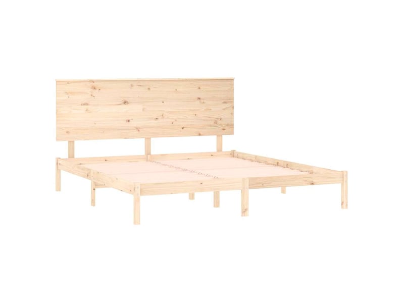  Lit double- lit adulte -  cadre de lit sans matelas 150x200 cm bois massif  - Conforama C