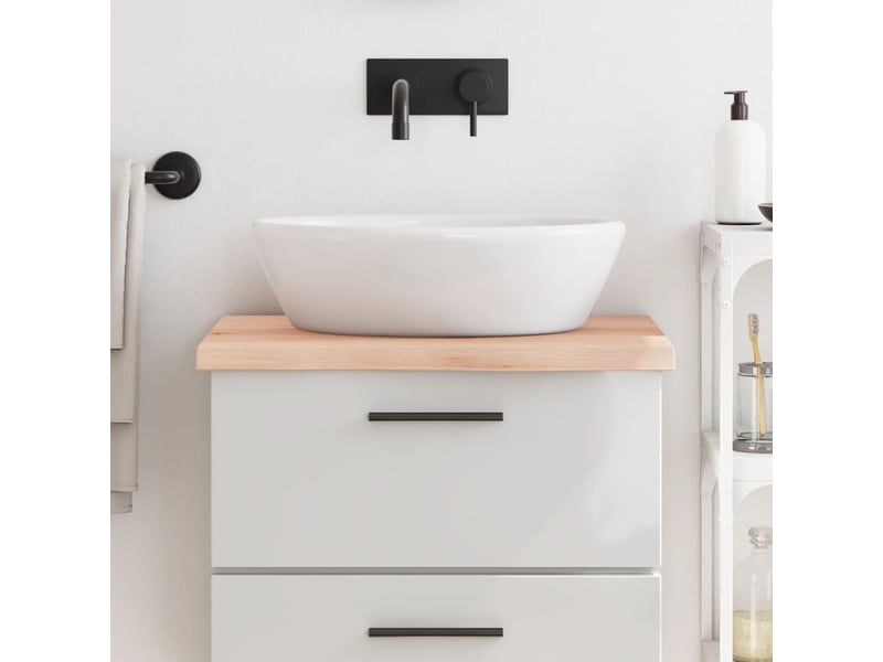 Comptoir de salle de bain, plan de travail 60x60x(2-4) cm bois massif non traité cf65752 - Conforama B