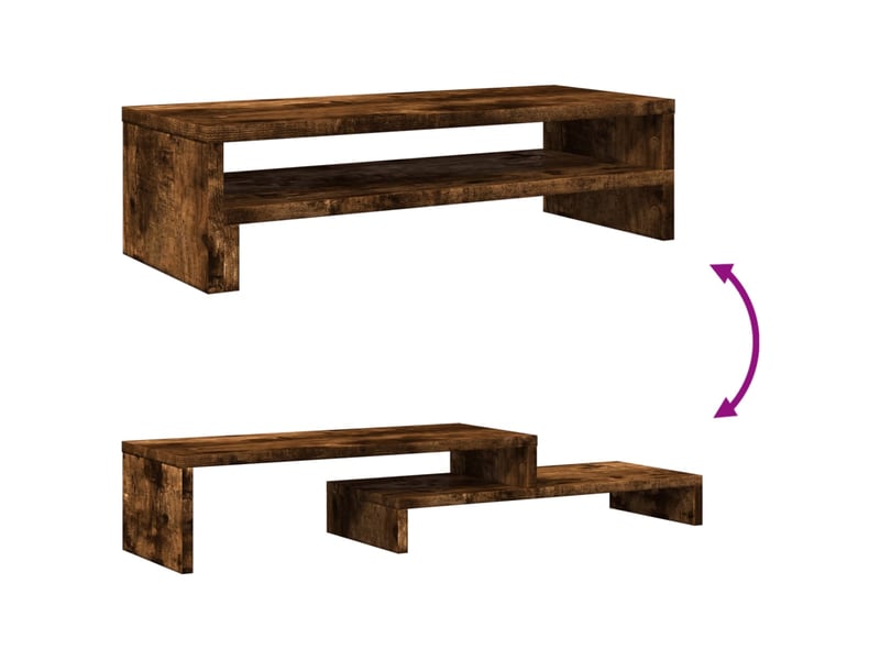  Support de moniteur table meuble bureau 54 x 22 x 15 cm bois d'ingénierie marron 02_0044889  - Conforama E