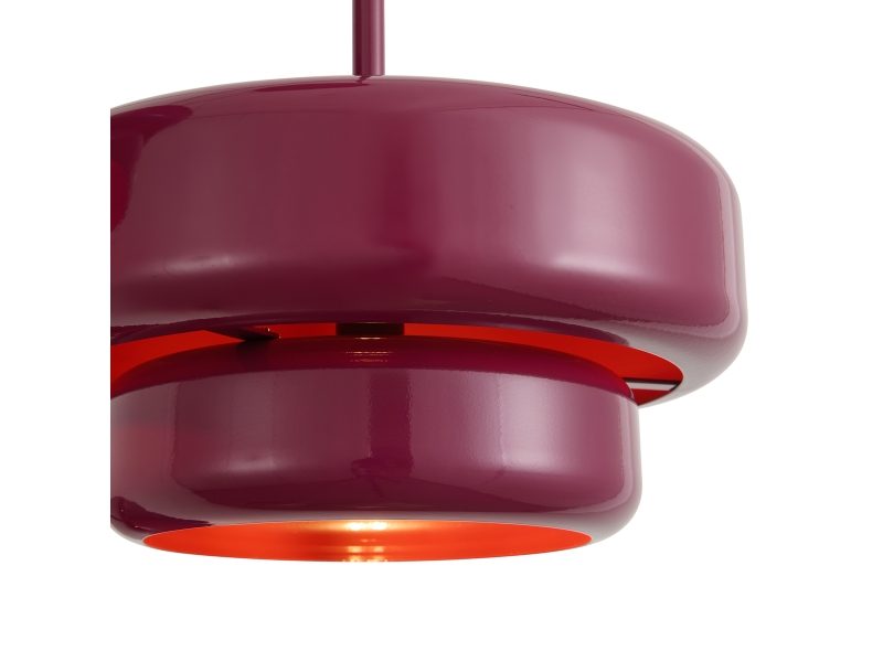  Suspension rétro prune avec abat-jour en métal 3 lumières - ophelia  - Conforama B