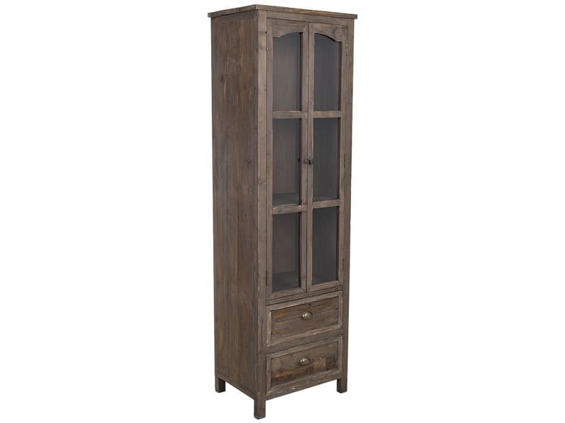  Vitrine en bois brun 55x40x180 cm h  - Conforama A