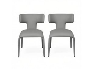 Chaises esthétiques pour salon et cuisine - chaises de bureau à dossier incurvé - chaises longues (lot de 2)