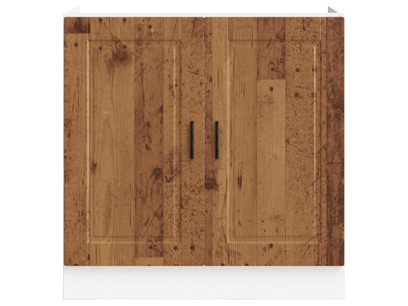  Meuble de cuisine, meuble bas pour évier vieux bois bois ingénierie  - Conforama D