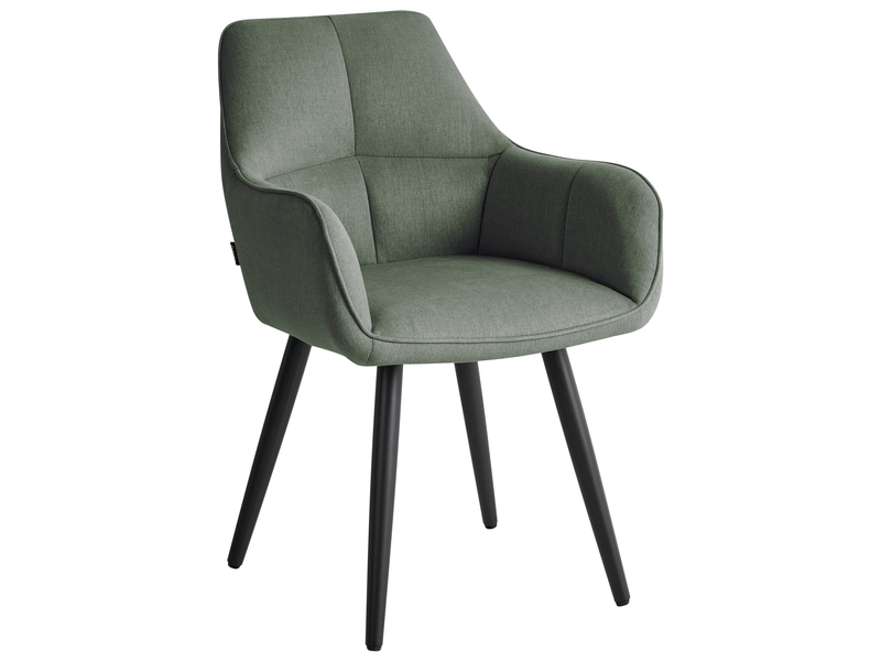 Lot de 2 chaises de salle à manger tirano lin synthétique vert - Conforama D