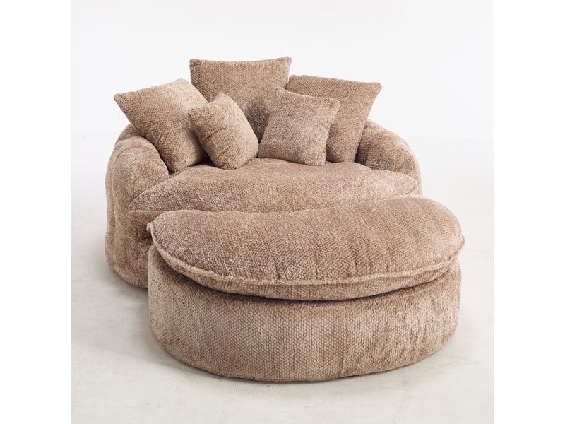 Fauteuil-lit modulable réglable 190.50×138.00×63.00 cm en polyester marron chicfurn - Conforama A