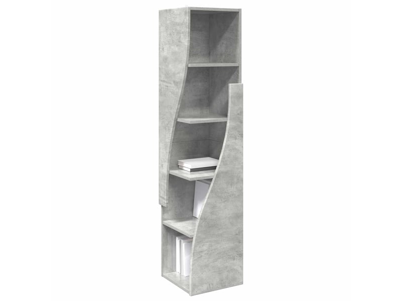  Meuble d'angle, meuble de rangement salon 32x32x140cm bois d'ingénierie gris béton  - Conforama C