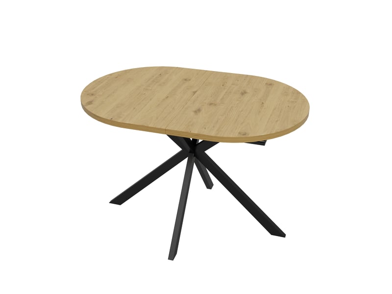 Table à manger extensible ovale couleur bois, 120/160 x 80 cm, 4–6 places - Conforama D