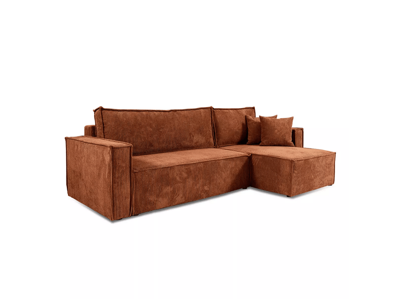 Canapé d'angle convertible cord jimmy cuivre - Conforama A
