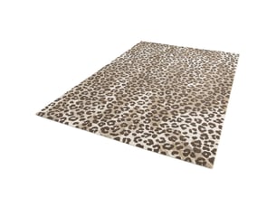 Bobochic tapis poils courts leone motif léopard beige 120x170
