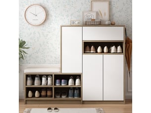 Meuble à chaussures 20 paire(s)  <strong>MERAX</strong>  <strong>meuble à chaussures blanc</strong> coloris blanc