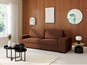 Canapé droit convertible <strong></strong> <strong>ZACK</strong> 3 places Tissu / Microfibre Terracotta