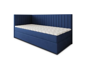 Lit avec rangement 90x200 cm <strong>MASSENO</strong>  <strong></strong> coloris bleu