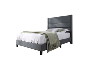Lit simple 90x200 cm BEAOK   coloris gris