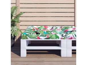 Coussin de palette, coussin de chaise, coussin de canapé multicolore 70x70x12 cm tissu cf55404