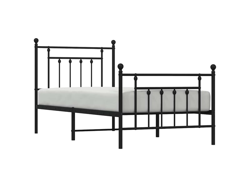  Lit simple- lit adulte -  cadre de lit métal sans matelas avec pied de lit noir 80x200 cm  - Conforama D