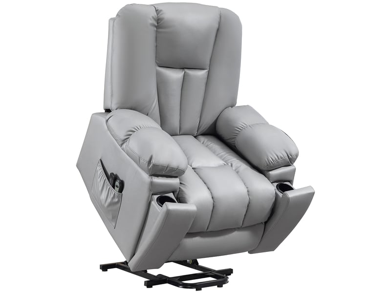 Fauteuil relax électrique gris foncé, fauteuil releveur et massage vibrant 8 points, inclinable à 135° pour le salon - Conforama A