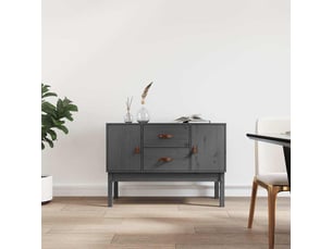 Buffet - bahut - meuble de rangement gris 110x40x78 cm bois massif de pin