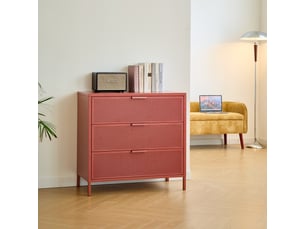Chiffonnier NORDLYS coloris rouge largeur 80 cm hauteur 77 cm