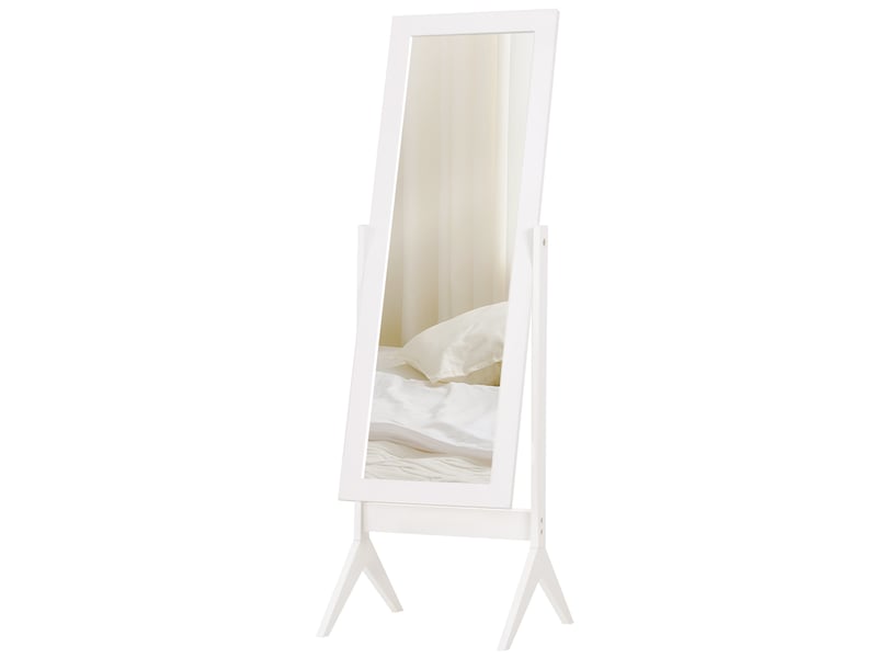  Miroir sur pied inclinable en mdf et verre blanc 47 x 46 x 148 cm  - Conforama B