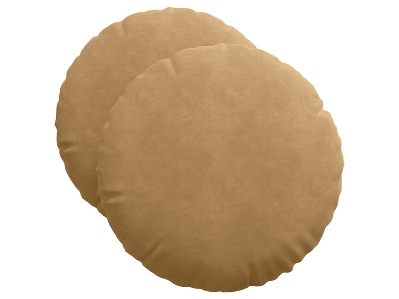  Lot de 2 coussins de siège, coussins décoratifs velours marron ø50 x 19 cm cf59905  - Conforama A