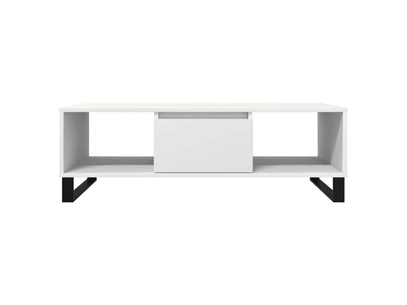  Table basse - table de salon - table à thé blanc 104x60x35 cm bois d'ingénierie  - Conforama E