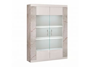 Vitrine coloris blanc 4 étagère(s) <strong>ALTOBUY</strong> <strong>NERVY</strong> - 100 cmx175 cm