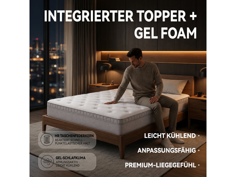  Matelas ressorts ensachés 7 zones mousse confort ergonomique soutien ferme h3 certifié oeko-tex adulte  - Conforama E