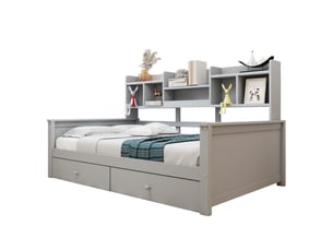 Lit avec rangement 90x200 cm    coloris gris