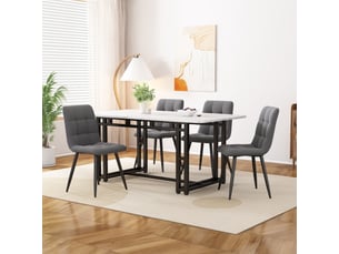 Table à manger rectangulaire moderne 120 x 70 cm, style luxueux, pieds en métal noir