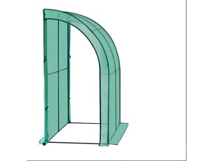 Serre de jardin adossée 100x200x210 cm – verte – 2 portes ouvrantes, bâche pe renforcée 140 gm² incluse