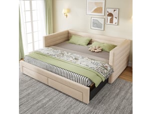 Lit extensible 90x190 cm VIVRYN coloris beige