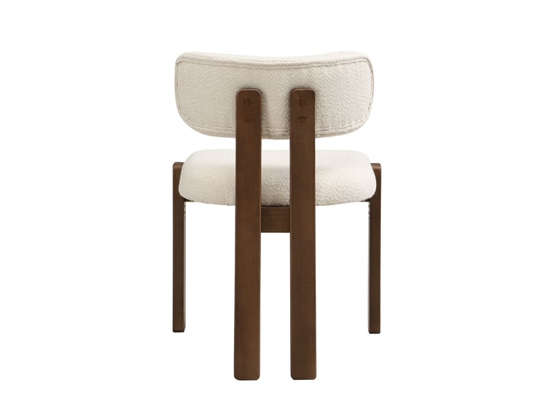 Lot de chaises 6 chaises assise confortable en bois massif respirante bouclé coloris noyer style moderne - Conforama E