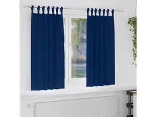 Lot de 2 rideaux occultants, rideaux black-out avec anneaux bleu foncé 175 x 140 cm cf44600