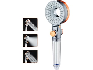 Pommeau de douche économie d'eau avec filtre anticalcaire, haute pression, 3 modes de jet, douchette spa