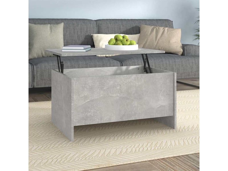  Table basse - table de salon - table à thé gris béton 80x55,5x41,5 cm bois d'ingénierie  - Conforama B