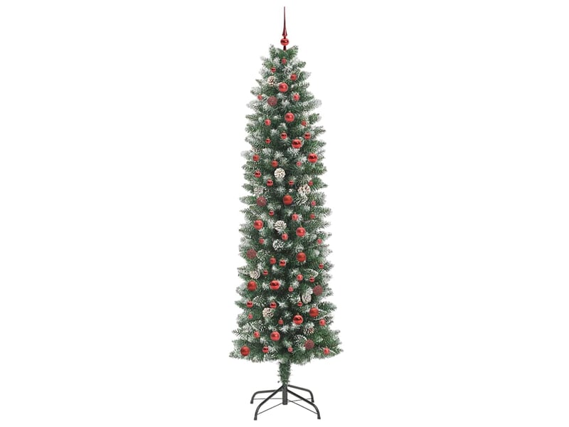 Sapin de noël, arbre de noël artificiel slim vert et blanc 240 cm cf61708 - Conforama D