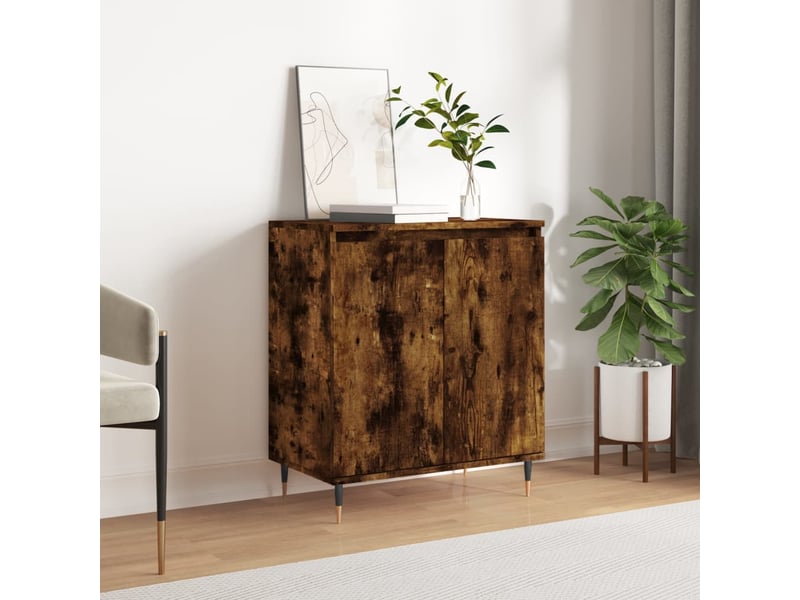  Buffet - bahut - meuble de rangement chêne fumé 60x35x70 cm bois d'ingénierie  - Conforama B