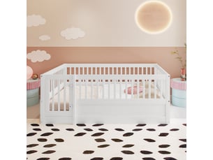 Lit simple 140x200 cm <strong>MODFU</strong>  <strong></strong> coloris blanc