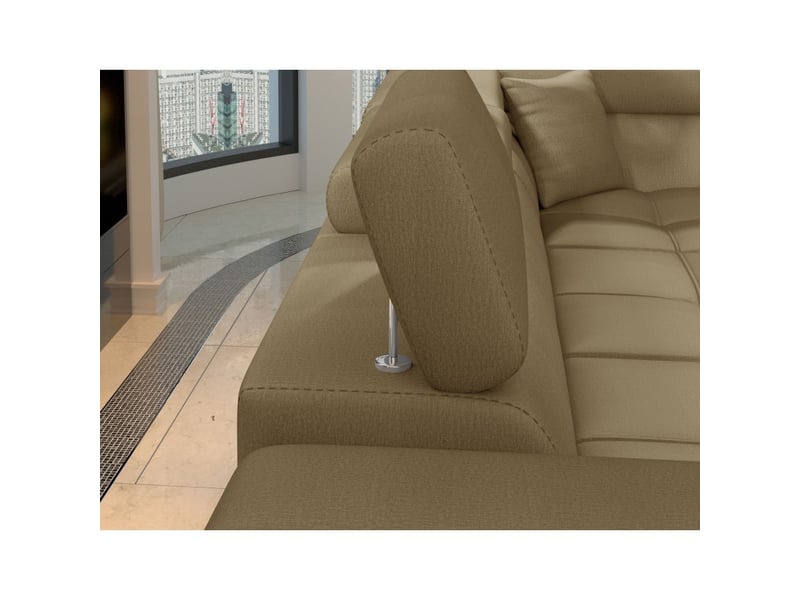  Canapé d'angle convertible palazzo 4 places marron – angle gauche avec 1 coussin  - Conforama E