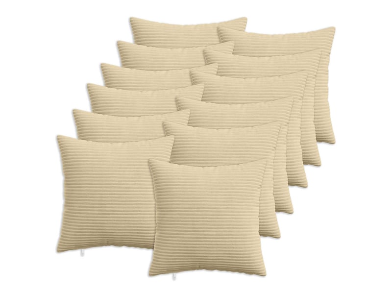  Lot de 12 housses de coussin heerlen vert gris 50 x 50 cm cf49038  - Conforama B