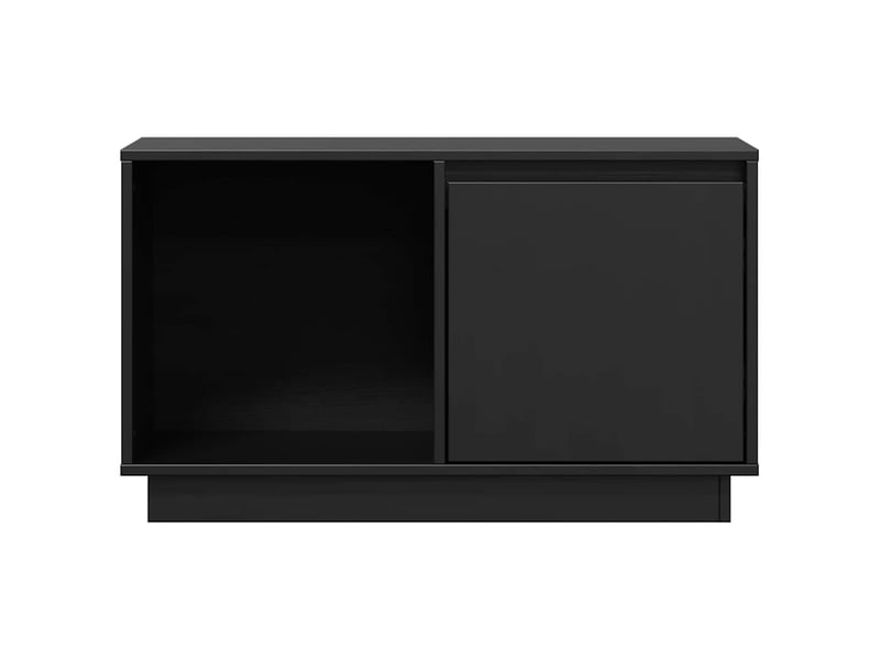  Meuble tv - banc tv - meuble de rangement noir 74x35x44 cm bois de pin massif  - Conforama D
