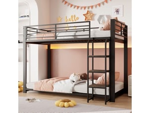 Lit superposé 90x200 cm <strong>OKWISH</strong>  <strong></strong> coloris noir
